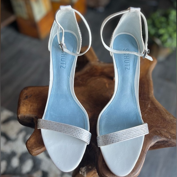 White rhinestones elegant simple occasion heels - Picture 10 of 11